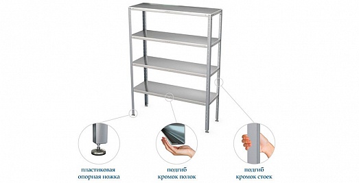 Кухонный стеллаж Атеси СТК-С-600.600.1600-02-Н купить в Екатеринбурге