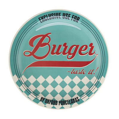 Тарелка для гамбургеров 26см, цвет голубой, Oxford M02D-6780 купить в Екатеринбурге