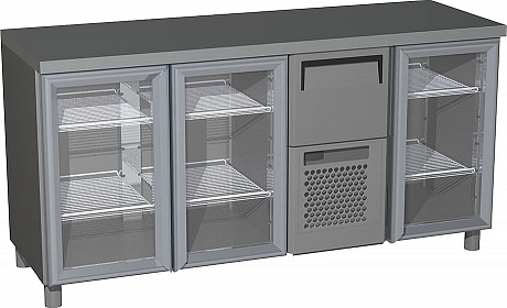 Шкаф холодильный Polus T57 M3-1-G 0430-29 нерж. с бортом планка (BAR-360С) купить в Екатеринбурге