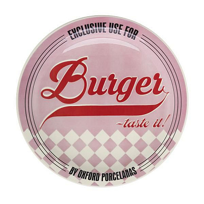 Тарелка для гамбургеров 26см, цвет розовый, Oxford M02D-6781 купить в Екатеринбурге